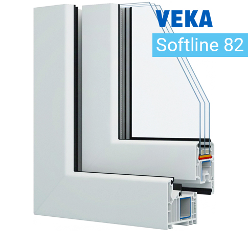 Пластиковый оконный профиль Veka Softline 82 (Века Софтлайн 82)